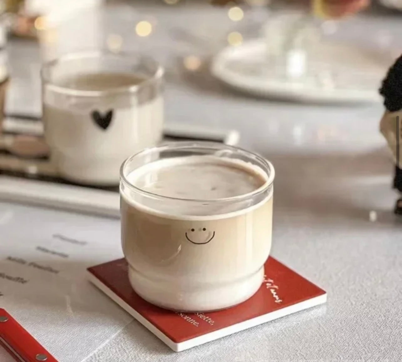 Glasbecher-Set “Happy Heart” – Smiley und Herzdesign