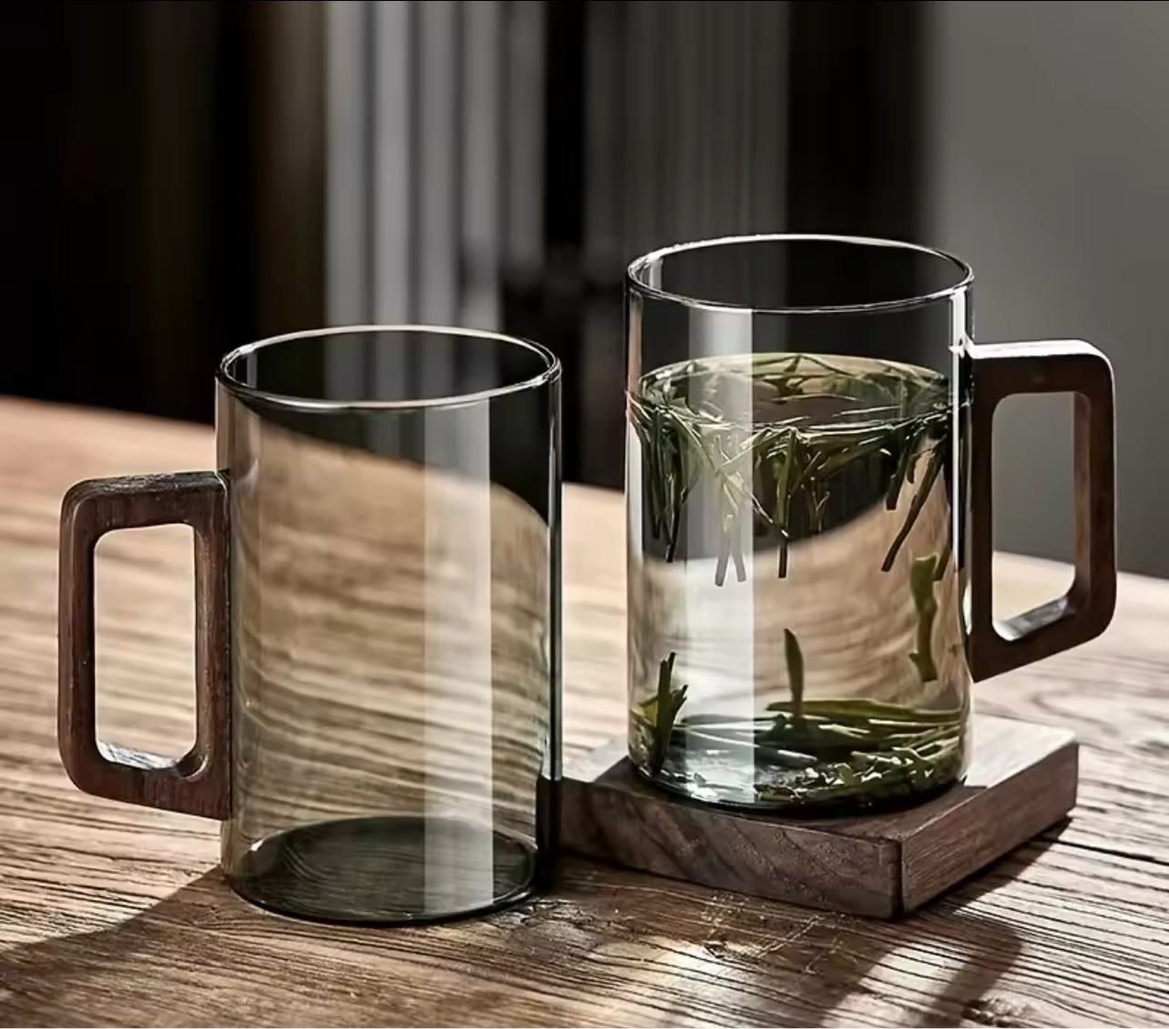 NordicGlass Holzgriff-Tassen 2er Set