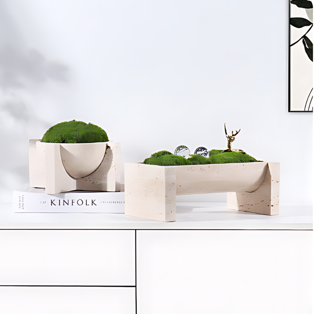 Hermes Blumentopf Travertin