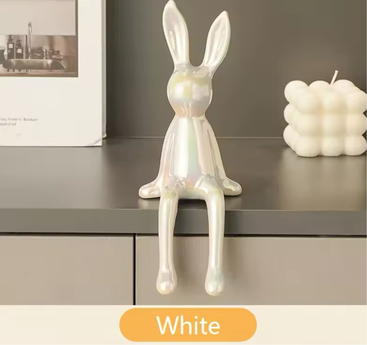 Skandinavische Hasenfigur „Nora“ – Elegante Deko mit hängenden Beinen