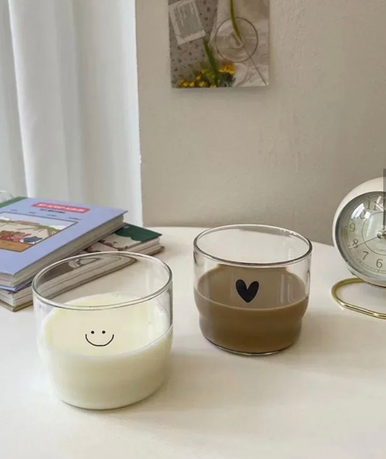 Glasbecher-Set “Happy Heart” – Smiley und Herzdesign