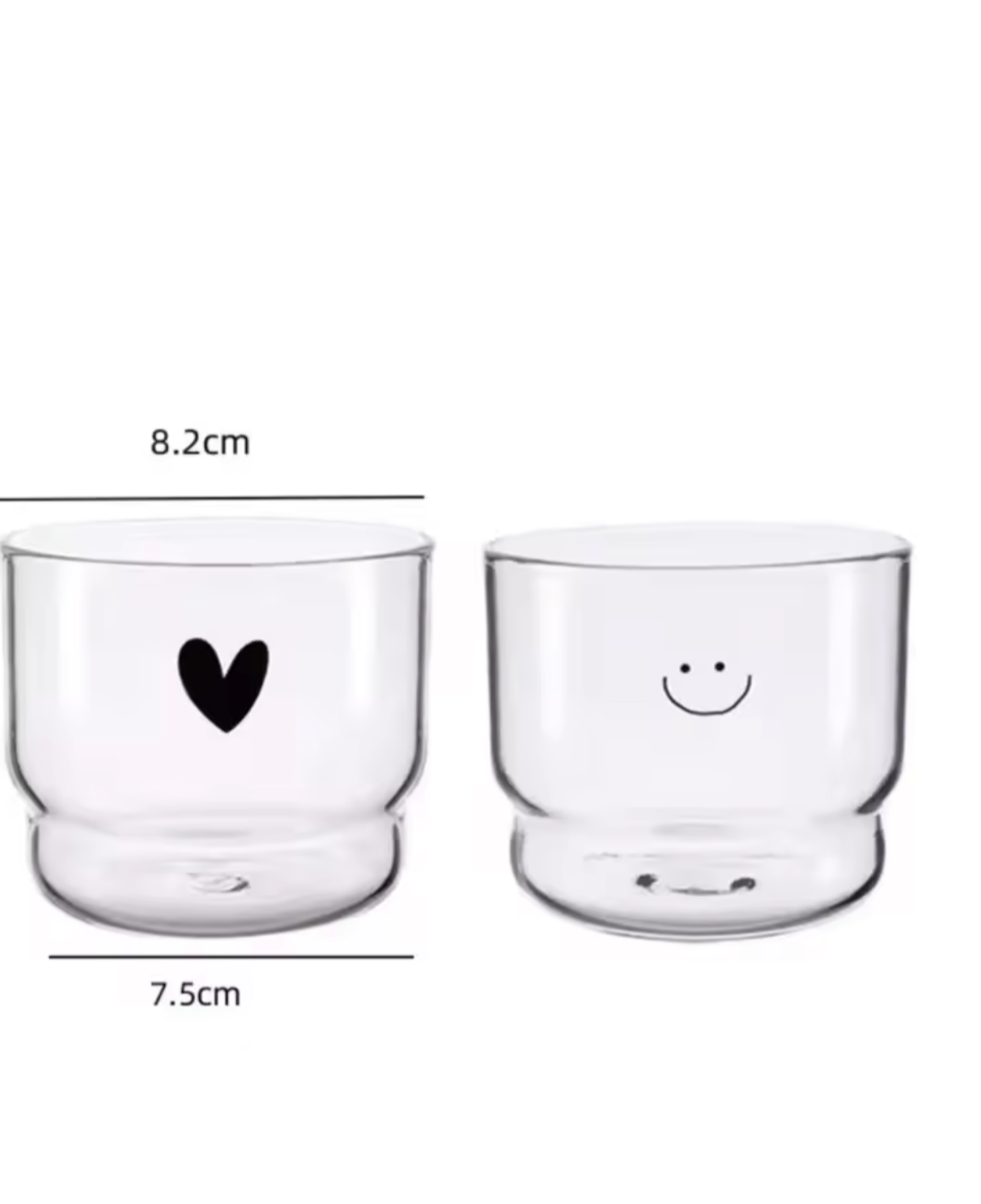 Glasbecher-Set “Happy Heart” – Smiley und Herzdesign