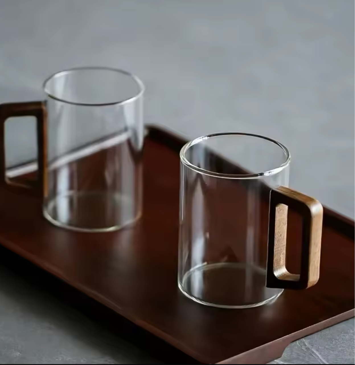 NordicGlass Holzgriff-Tassen 2er Set