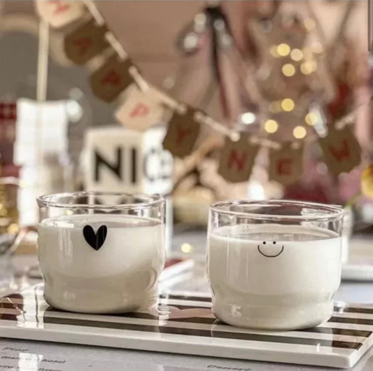 Glasbecher-Set “Happy Heart” – Smiley und Herzdesign